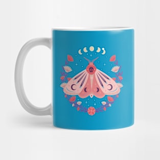 Pink Skull Cute Moth Flower Wreath in Pastel Colors Mug